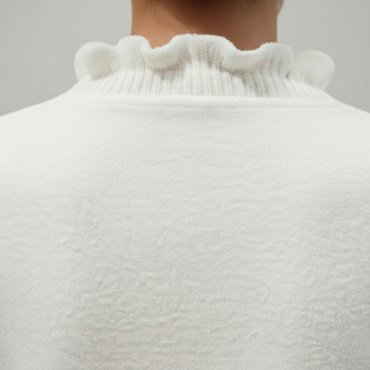 Women's Long Sleeve Shirt with Ruffled Collar and Buttons | Altivaro