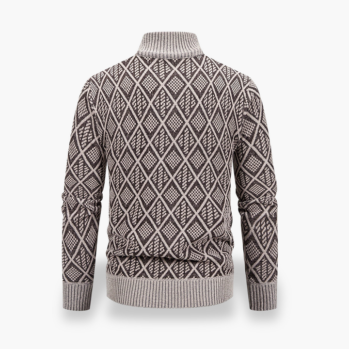 Cardigan Design a Diamante con Zip da Uomo | Altivaro