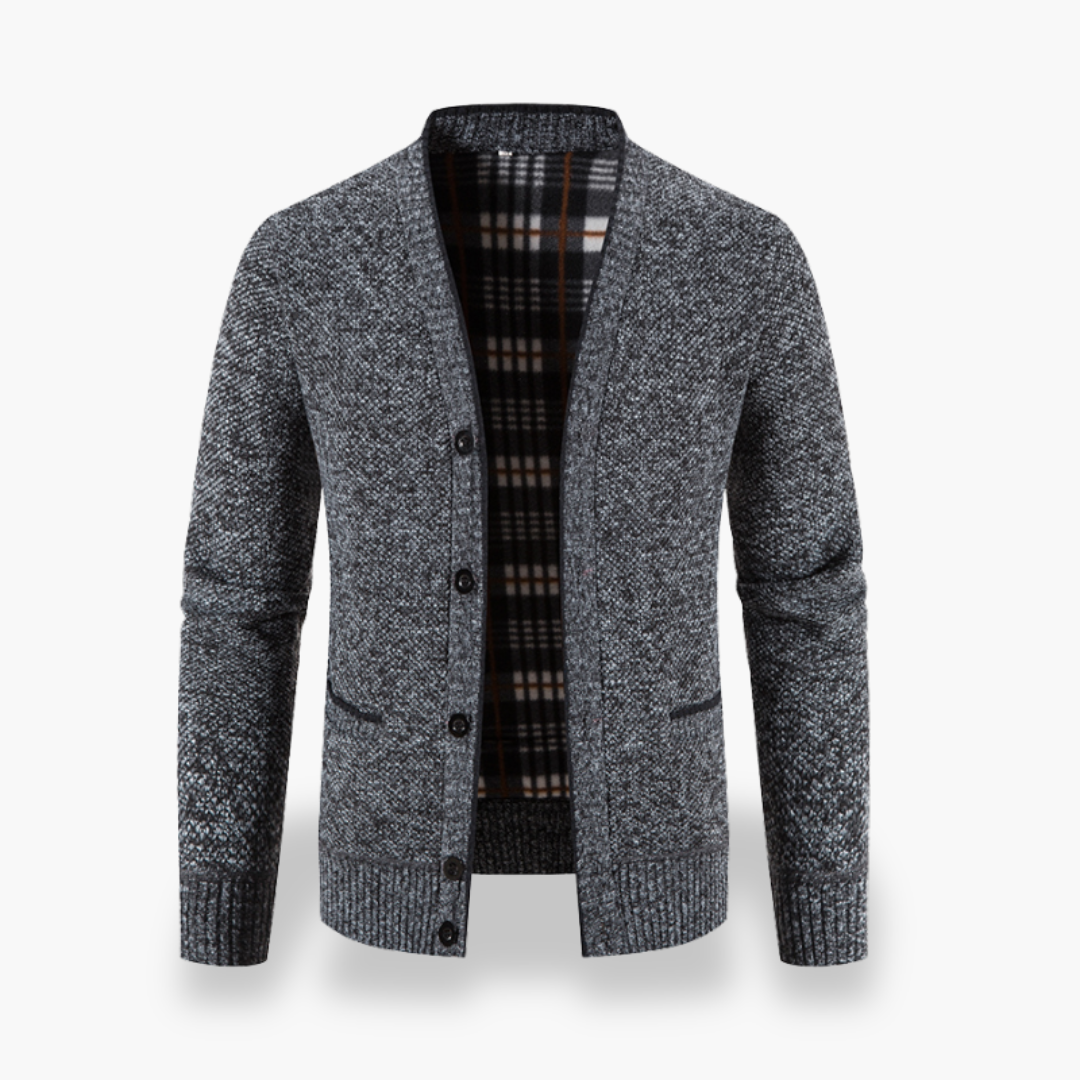 Cardigan uomo in tessuto misto, con bottoni e tasche | Altivaro