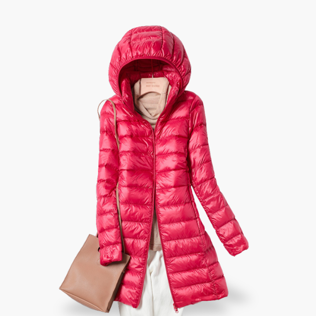 Piumino Donna Lungo Leggero con Cappuccio Nylon Invernale | Altivaro