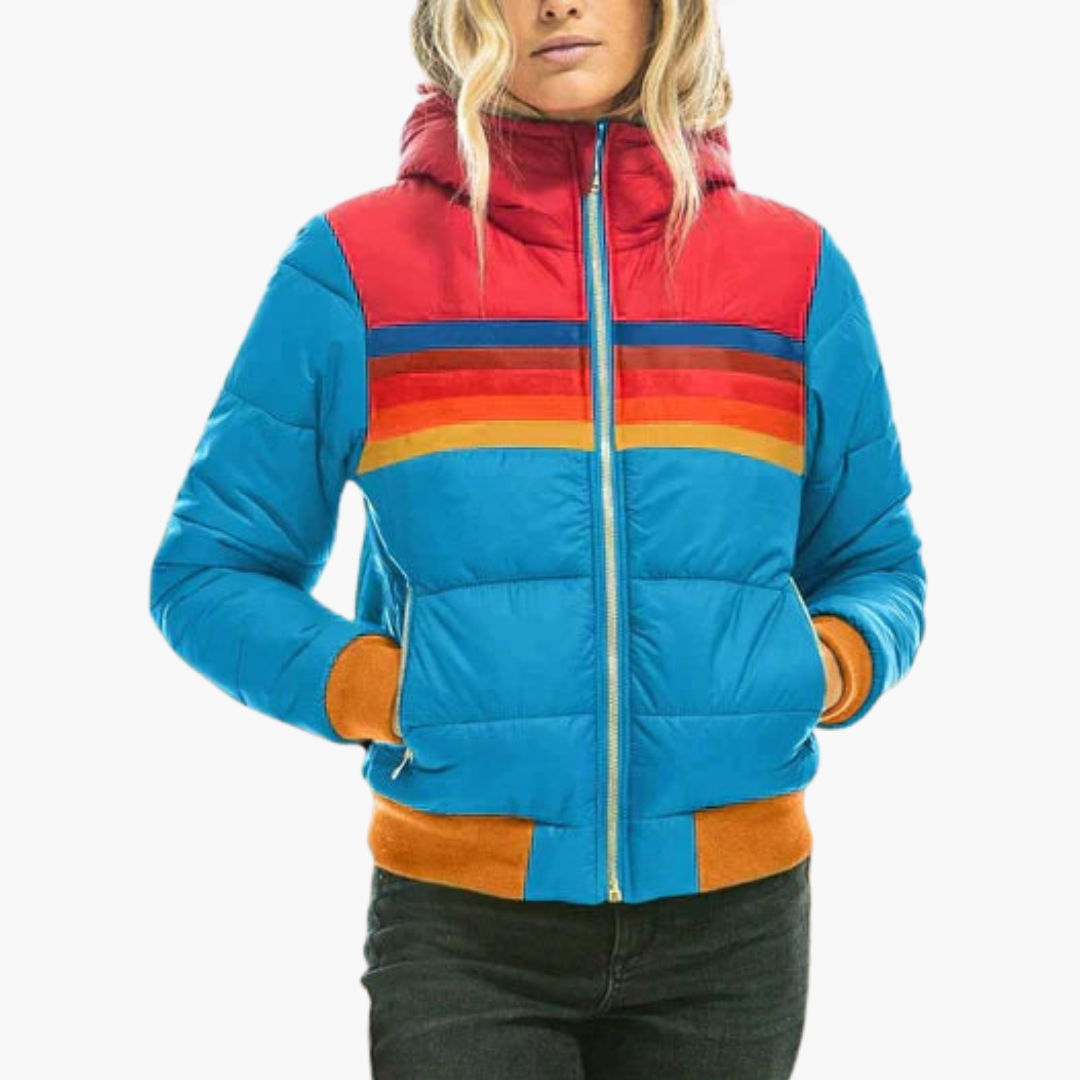 Giacca Puffer Donna con Strisce Multicolore e Imbottitura | Altivaro