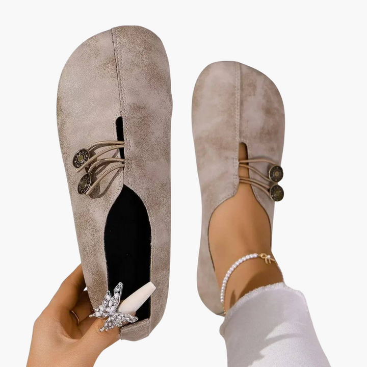 Scarpe Ortopediche Donna in Pelle con Corda e Bottoni | Altivaro