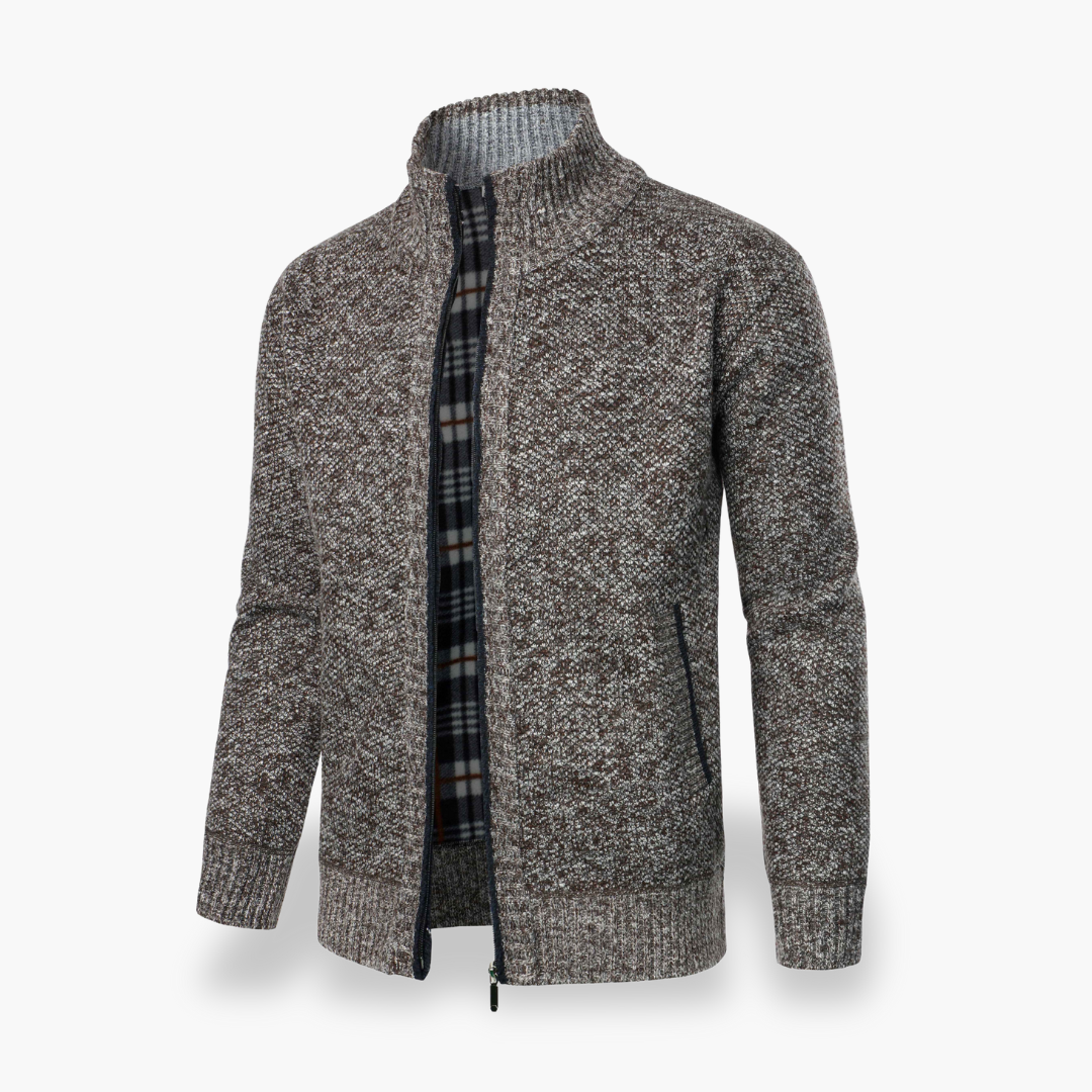 Cardigan uomo con zip, in tessuto misto | Altivaro