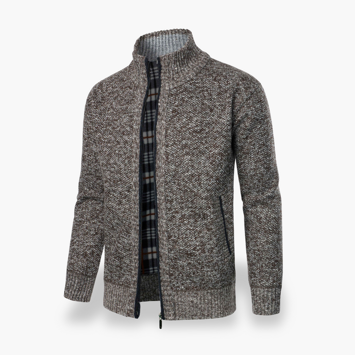 Cardigan uomo con zip, in tessuto misto | Altivaro
