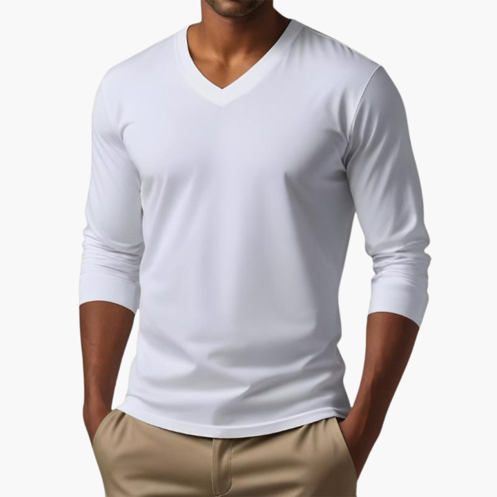 Maglia Uomo a Maniche Lunghe con Scollo a V Elasticizzata | Altivaro