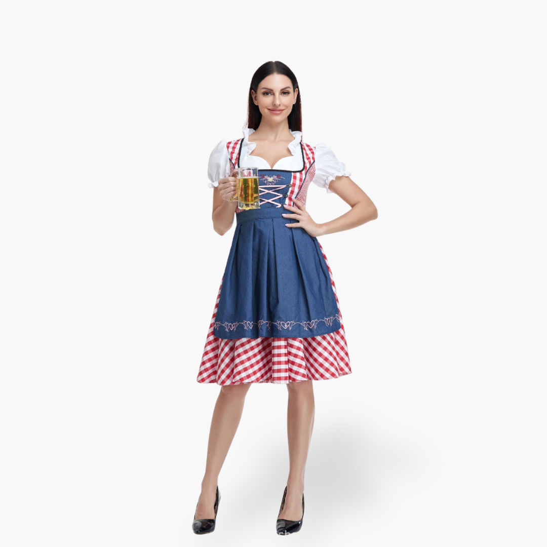 Abito Dirndl Donna con Corsetto e Gonna a Piega in Vichinga | Altivaro