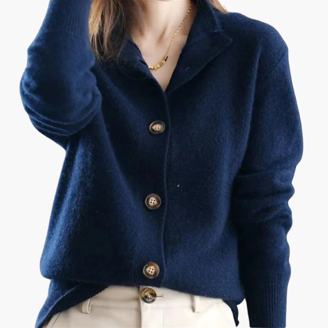 Women's Cardigan in Soft Fabric with Buttons | Altivaro
