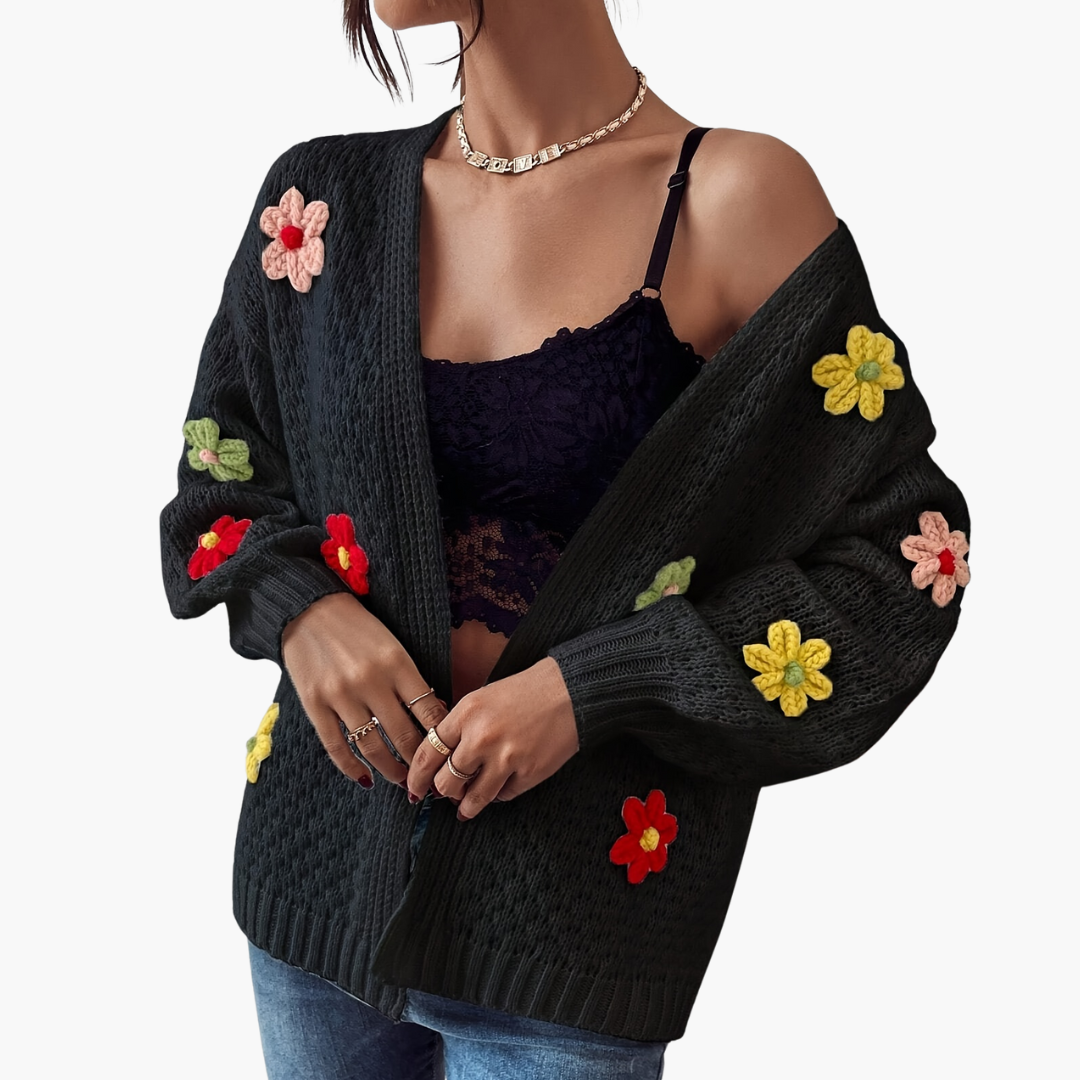 Cardigan Donna con Motivo Floreale | Altivaro