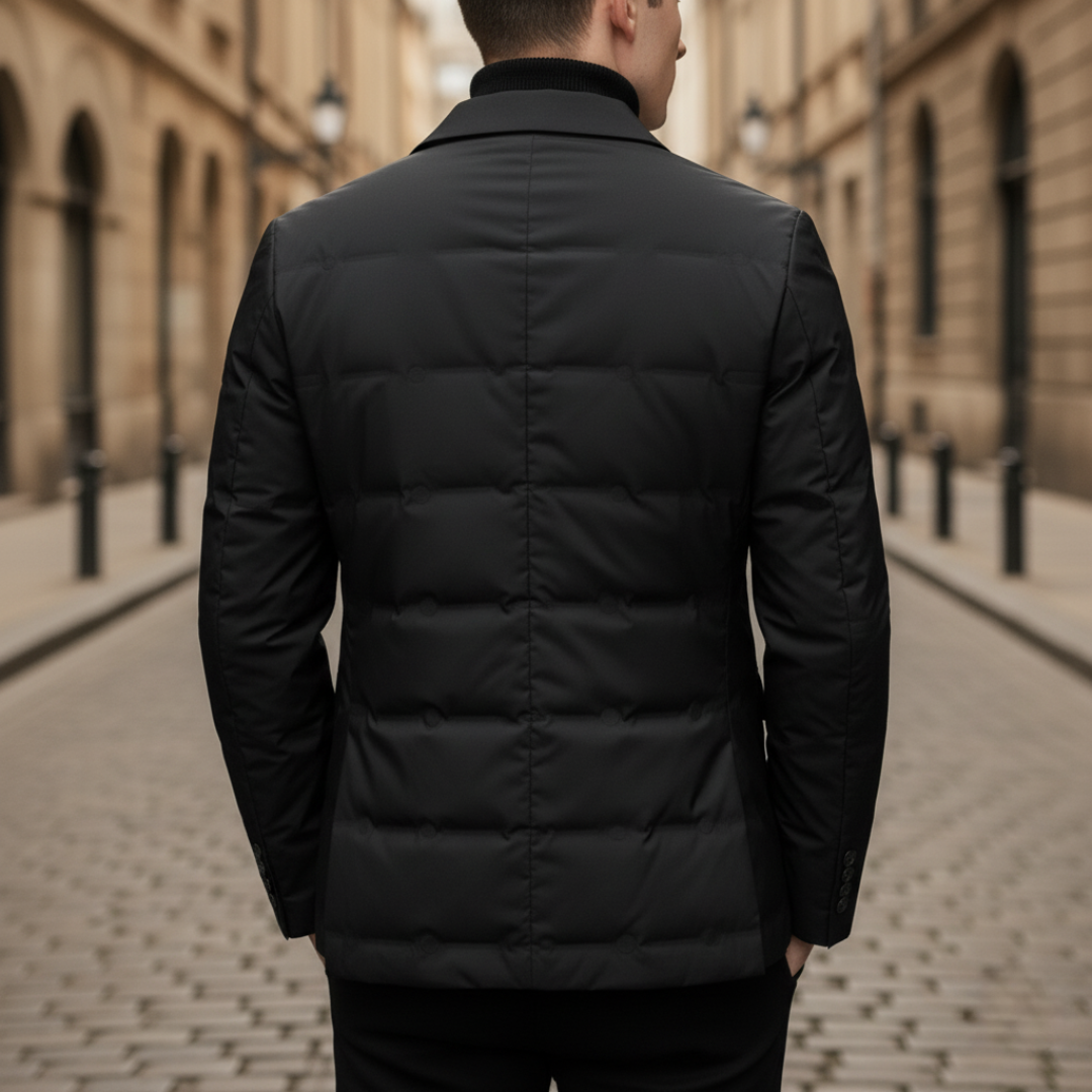 Herren Nylon Daunenjacke mit Kragen und Taschen | Altivaro