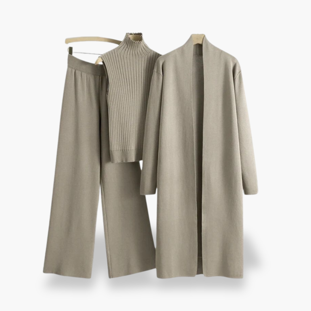 Completo Donna in Maglia con Cardigan e Pantaloni Larga | Altivaro