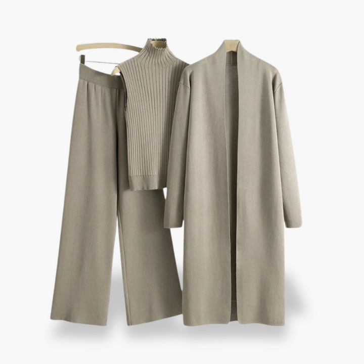 Completo Donna in Maglia con Cardigan e Pantaloni Larga | Altivaro