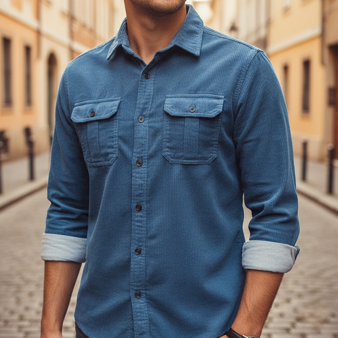 Camicia Uomo Cotone Tascata Maniche Lunghe | Altivaro