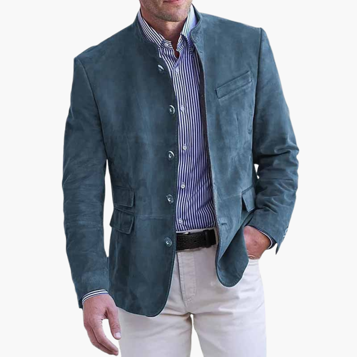 Giacca in Pelle Uomo Casual con Bottoni | Altivaro