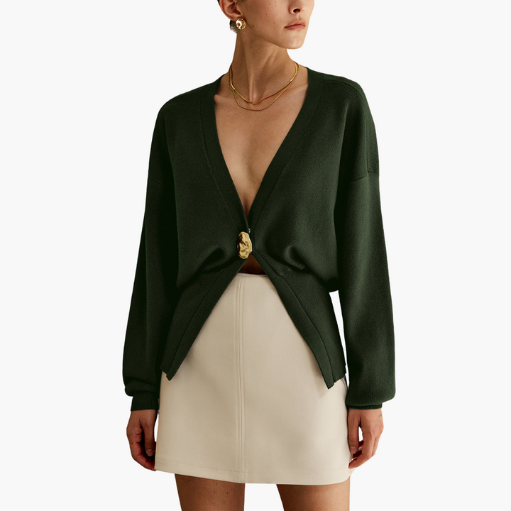 Women's Long Knit Cardigan with Front Closure | Altivaro