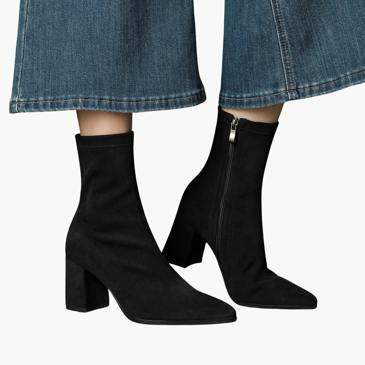 Orthopedic Suede Leather Boots with Heel for Women | Altivaro