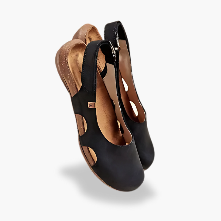 Sandali Ortopedici Altivaro Donna Pelle Neri – Flats Slingback | Altivaro-Altivaro