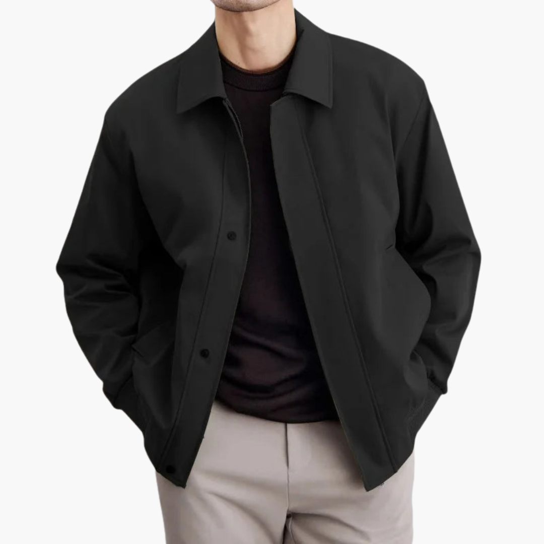 Men's Waterproof Jacket with Buttons and Collar | Altivaro
