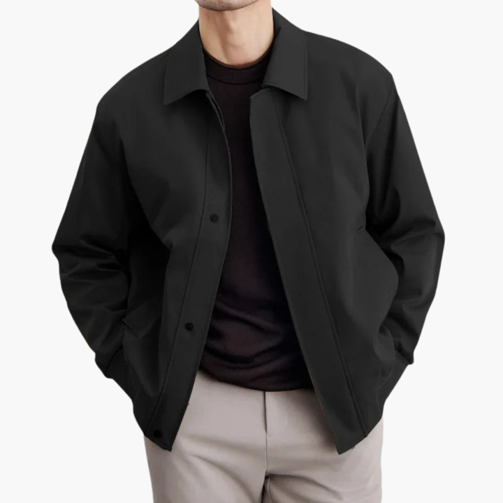 Men's Waterproof Jacket with Buttons and Collar | Altivaro