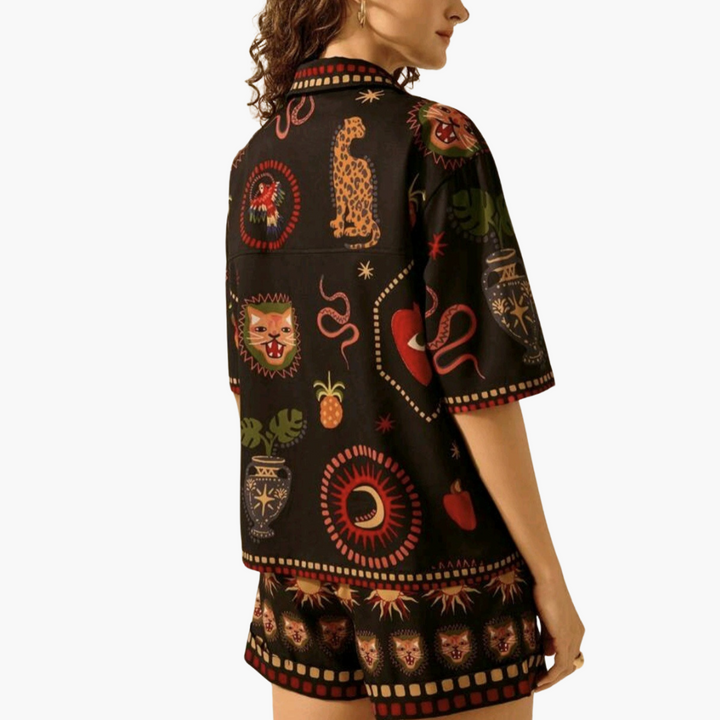 Completo Donna Floreale Manica Corta Casual Elegante | Altivaro-Altivaro