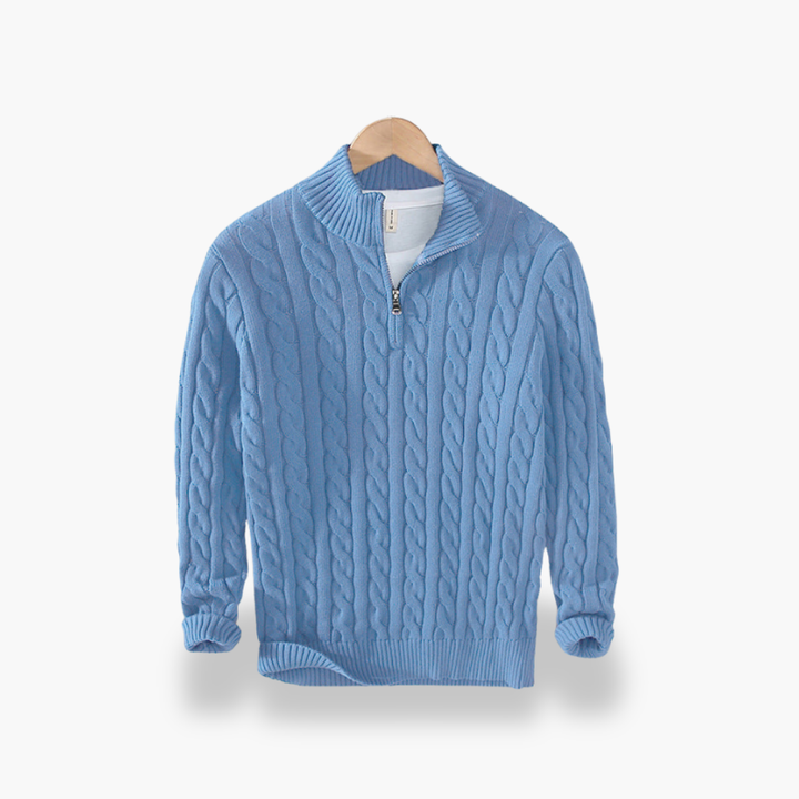 Maglione Zippato in Filo Intrecciato per Uomo | Altivaro