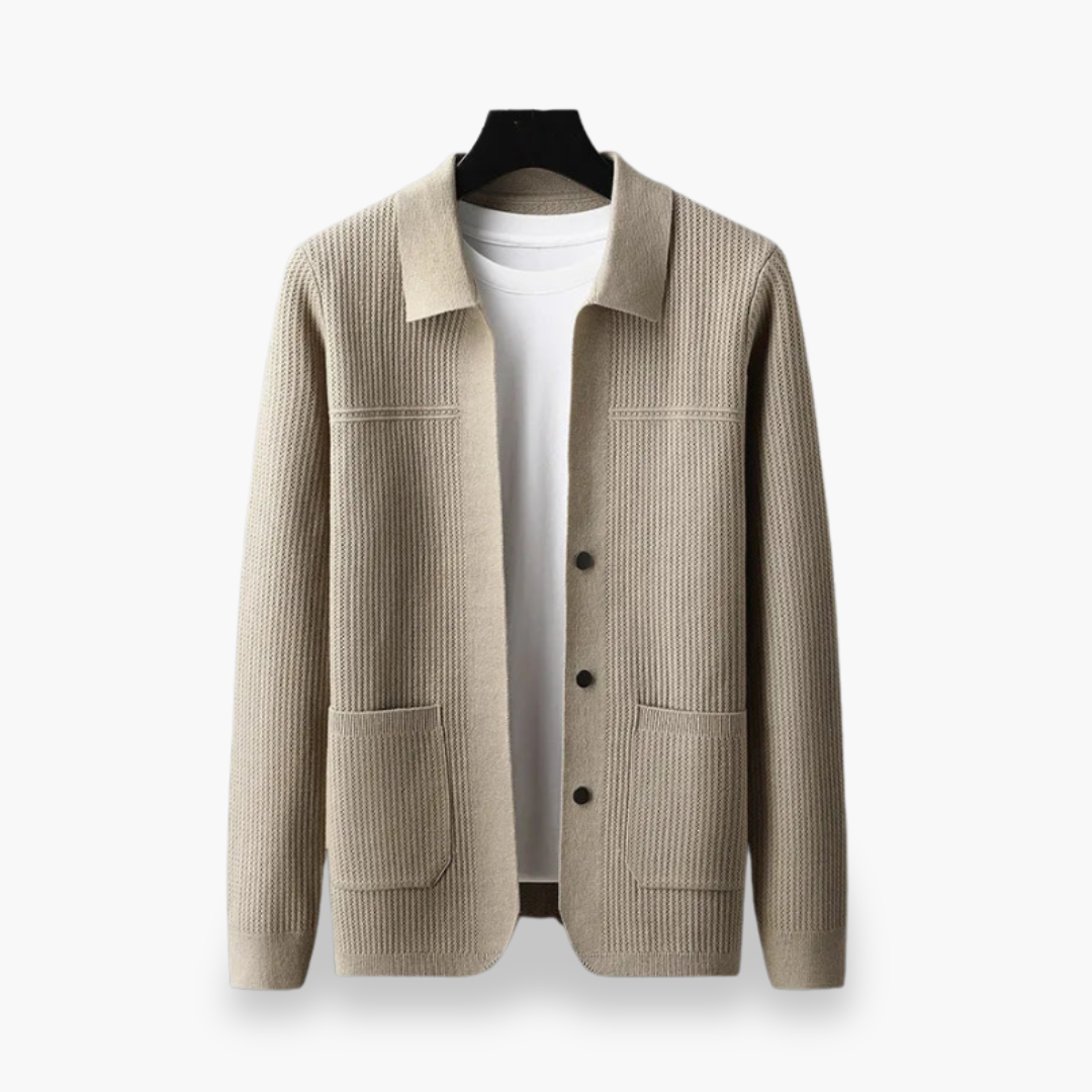 Cardigan Uomo con Tasche in Maglia | Altivaro