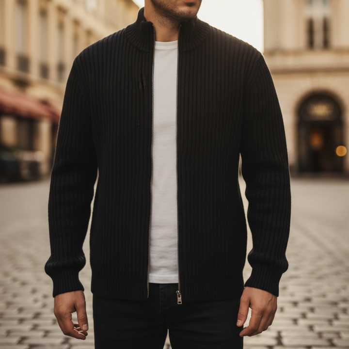 Cardigan Uomo a Maglia con Zip Frontale | Altivaro