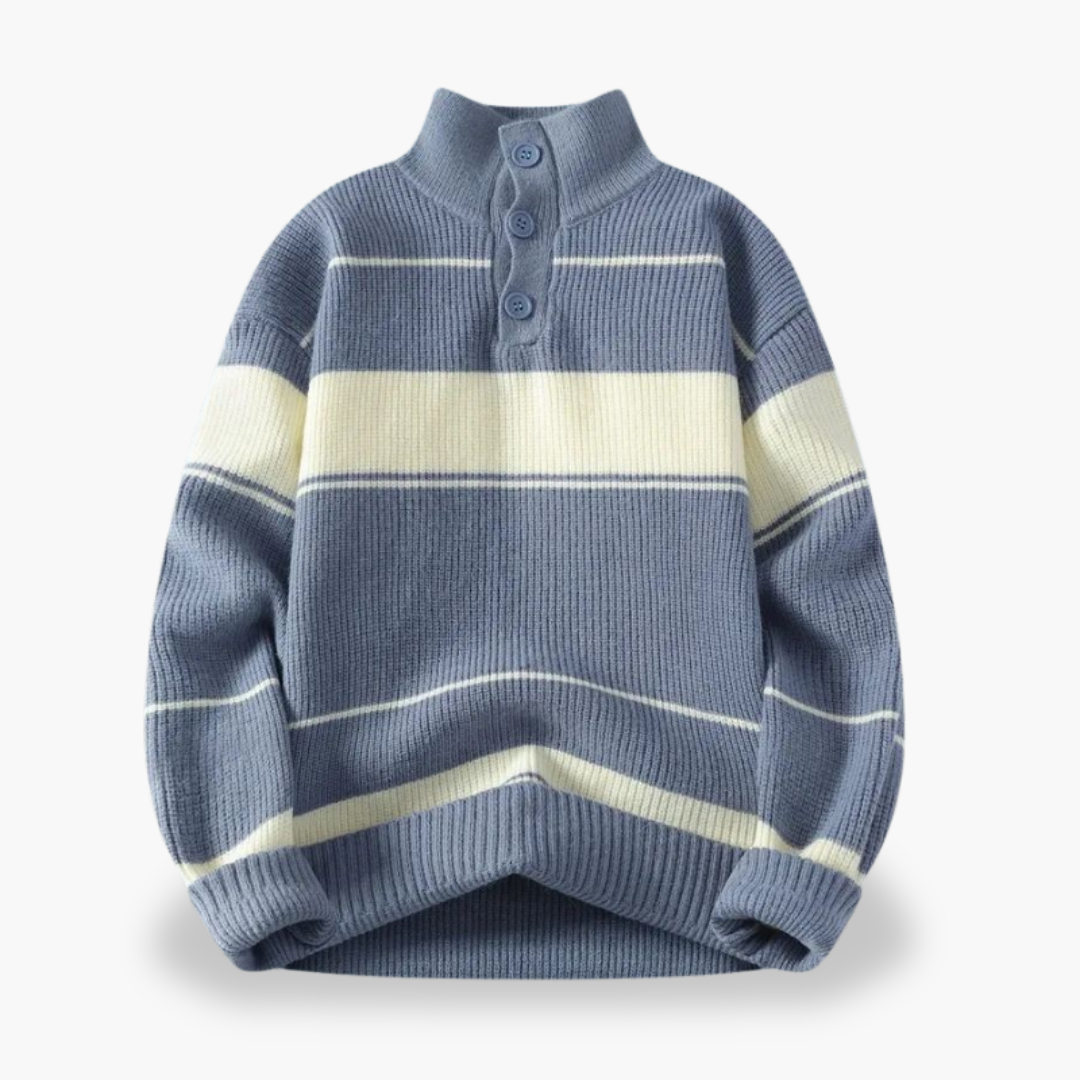 Maglione a Collo Alto con Strisce per Uomo | Altivaro