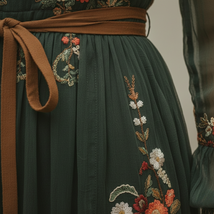 Embroidered Women's Boho Maxi Dress | Altivaro