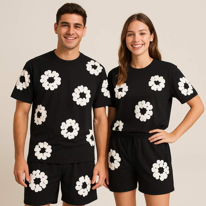 Set T-Shirt e Pantaloncini con Stampa Floreale - Look Estivo Unisex Casual | Altivaro-Altivaro