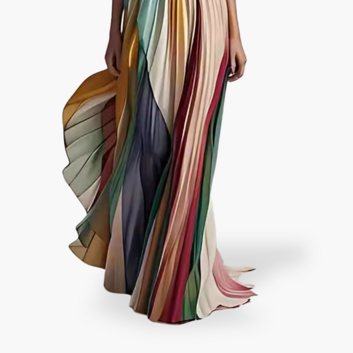 Abito Lungo da Donna Elegante a Righe Colorate | Altivaro
