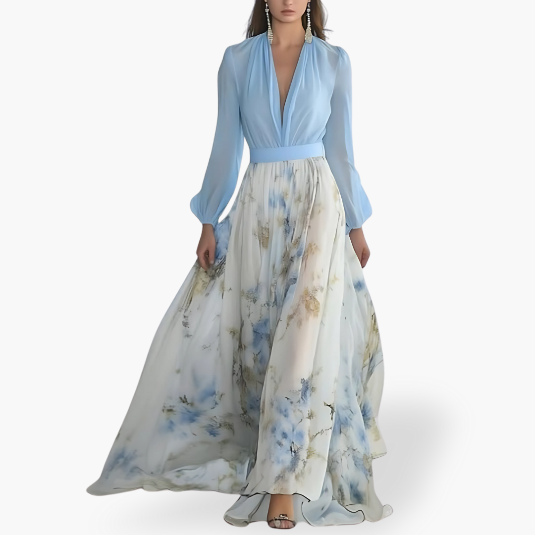 Vestito Lungo Chiffon Donna Floreale | Altivaro-Altivaro