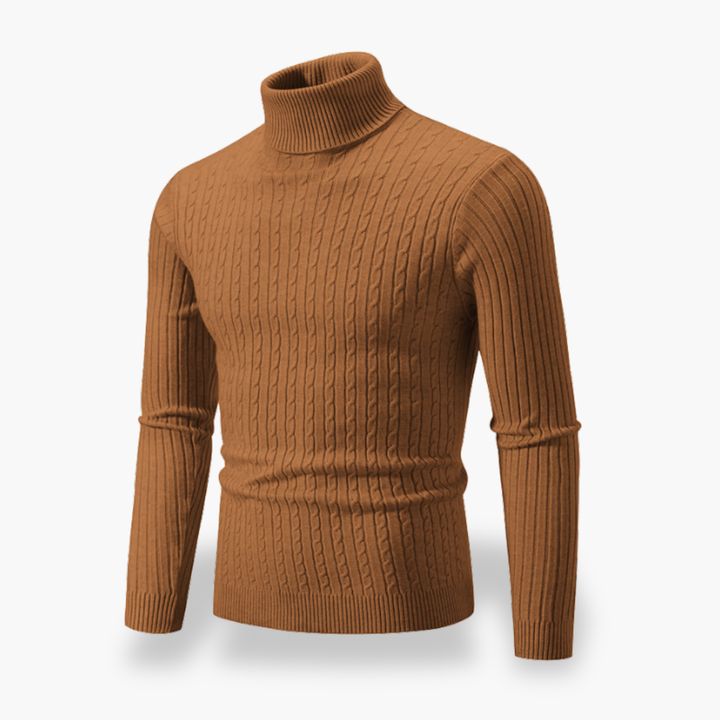 Maglione Dolcevita a Treccia Uomo in Maglia | Altivaro