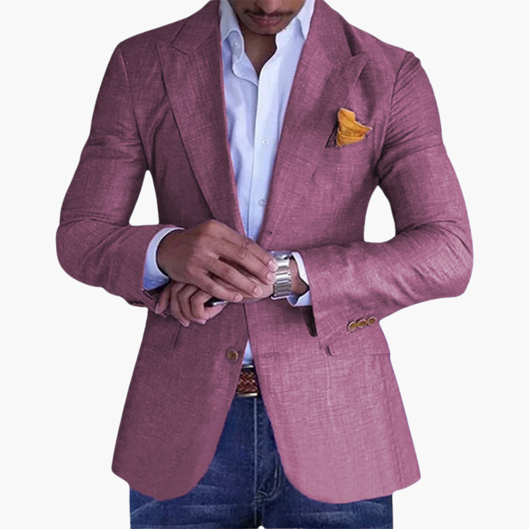 Blazer Uomo Lino Slim Fit Monopetto Estivo Elegante | Altivaro