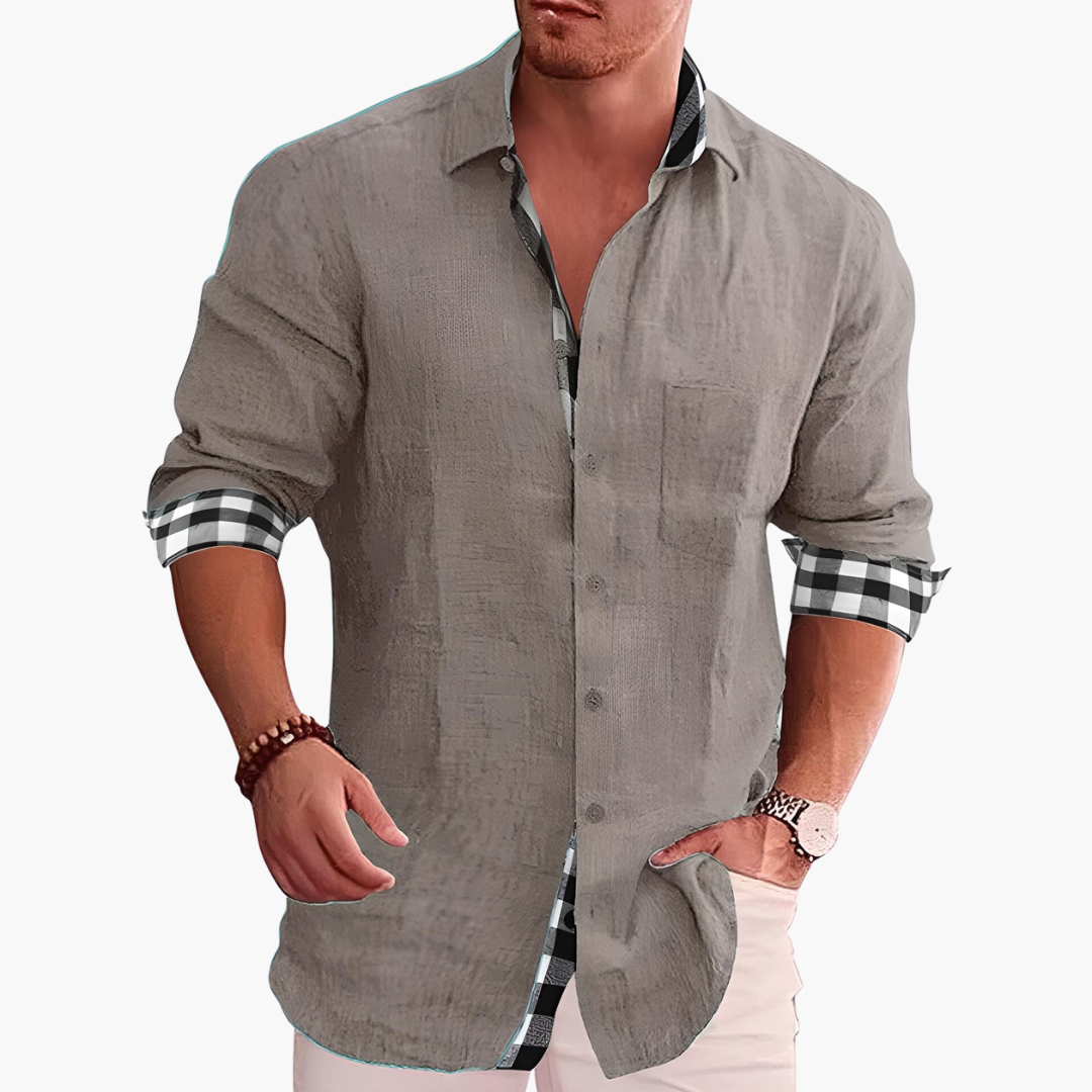 Camicia Uomo Casual in Lino a Maniche Lunghe | Altivaro