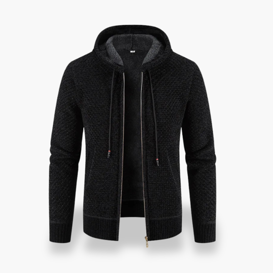 Felpa Uomo con Cappuccio e Zip a Motivo Geometrico | Altivaro