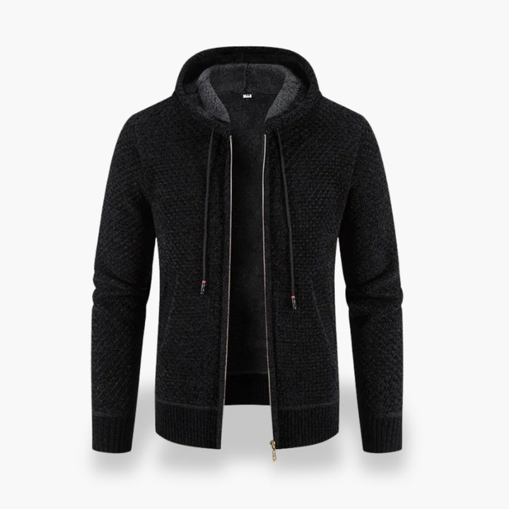 Felpa Uomo con Cappuccio e Zip a Motivo Geometrico | Altivaro