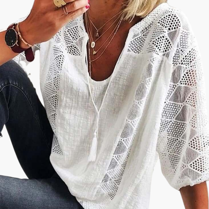 Blusa Donna con Dettagli In Pizzo | Altivaro