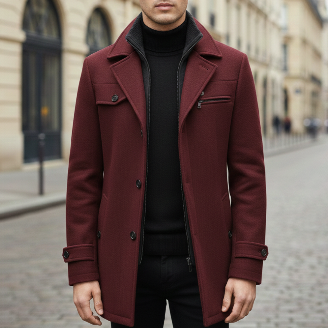 Herren Winterjacke aus Wolle mit Stehkragen | Altivaro