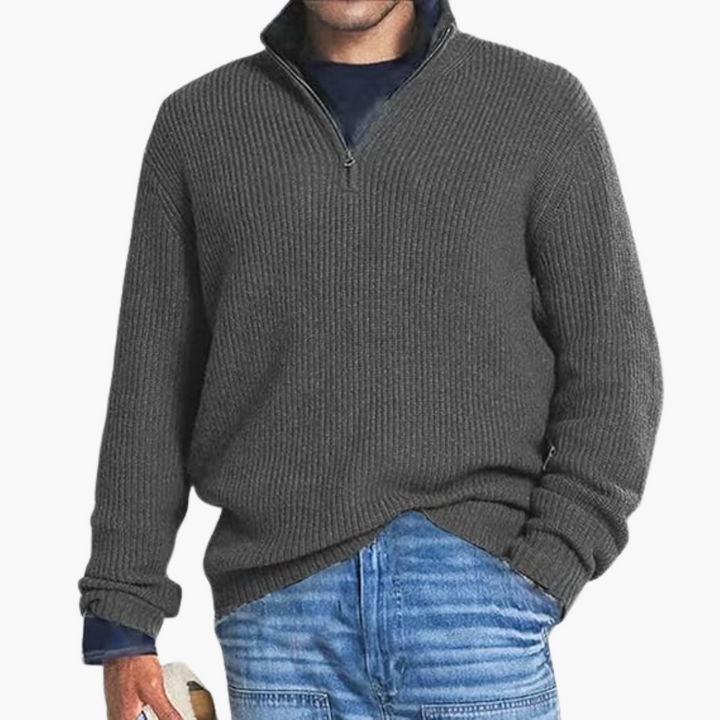 Maglione Uomo Mezza Zip Collo Alto | Altivaro