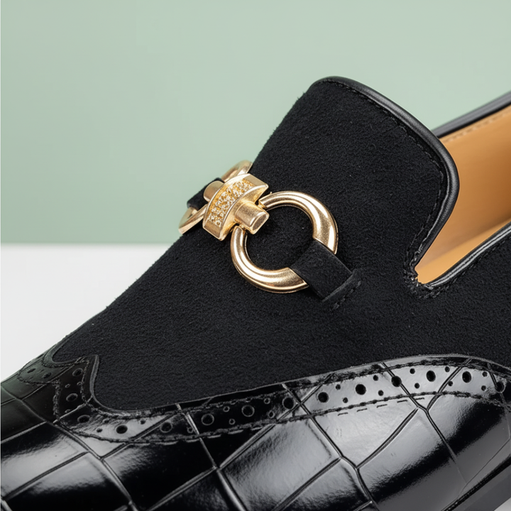 Herren Orthopädische Schuhe aus grünem und schwarzem Kunstleder | Altivaro