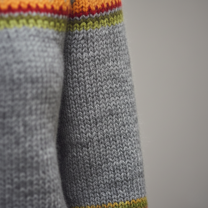 Maglione Donna Grigio Fair Isle Righe Nordic | Altivaro