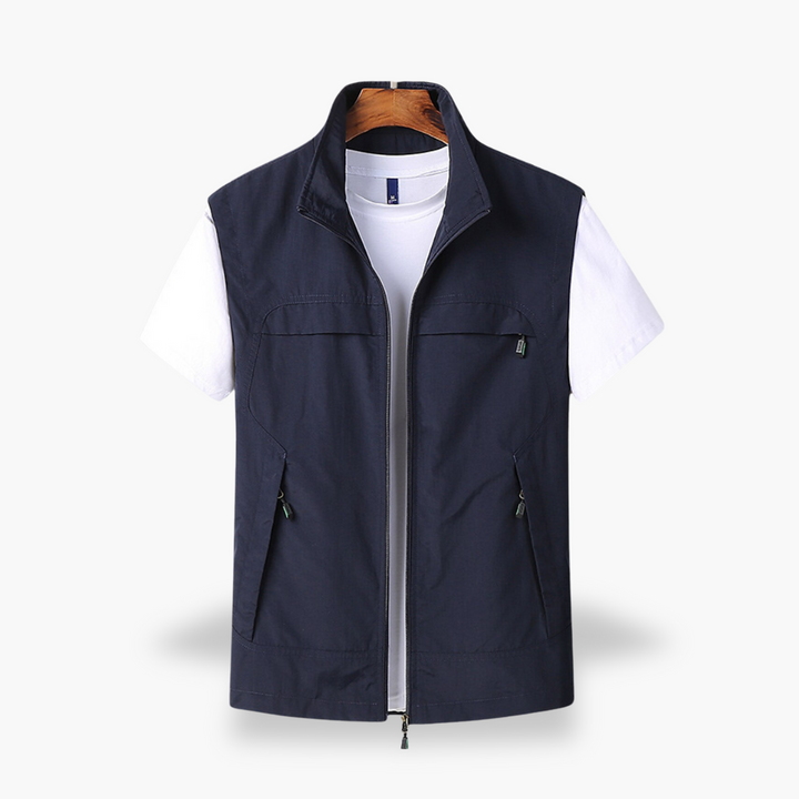 Gilet Uomo Multitasche Zip Cotone Leggero | Altivaro