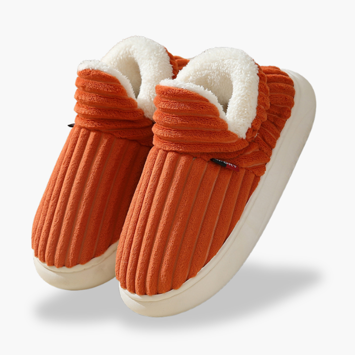 Orthopedic fabric slippers with fur | Altivaro