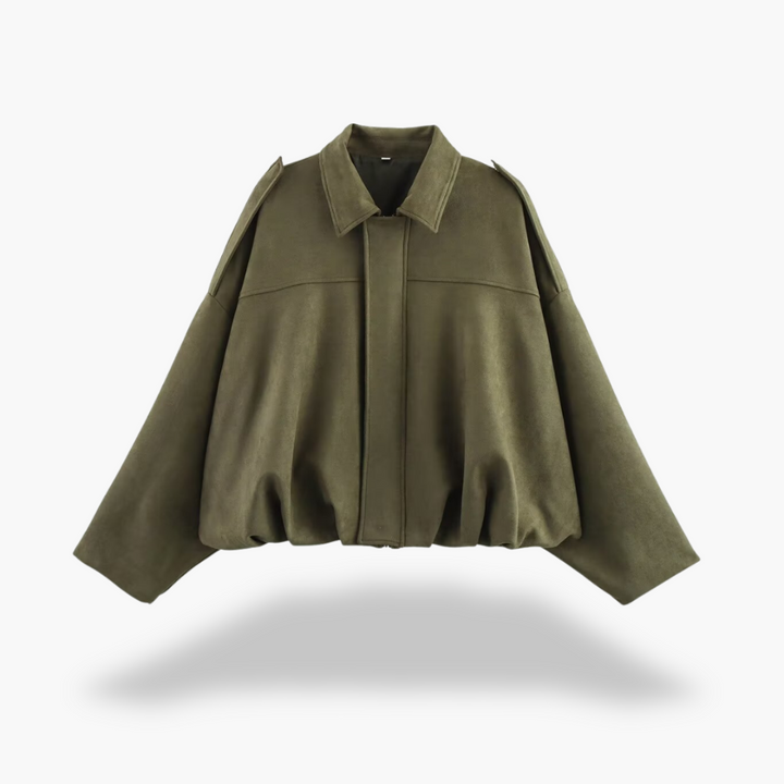 Giacca Donna Oversize Ecopelle Scamosciata Marrone | Altivaro