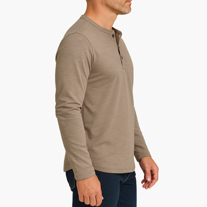 Maglia Uomo Henley Manica Lunga Casual Slim | Altivaro-Altivaro