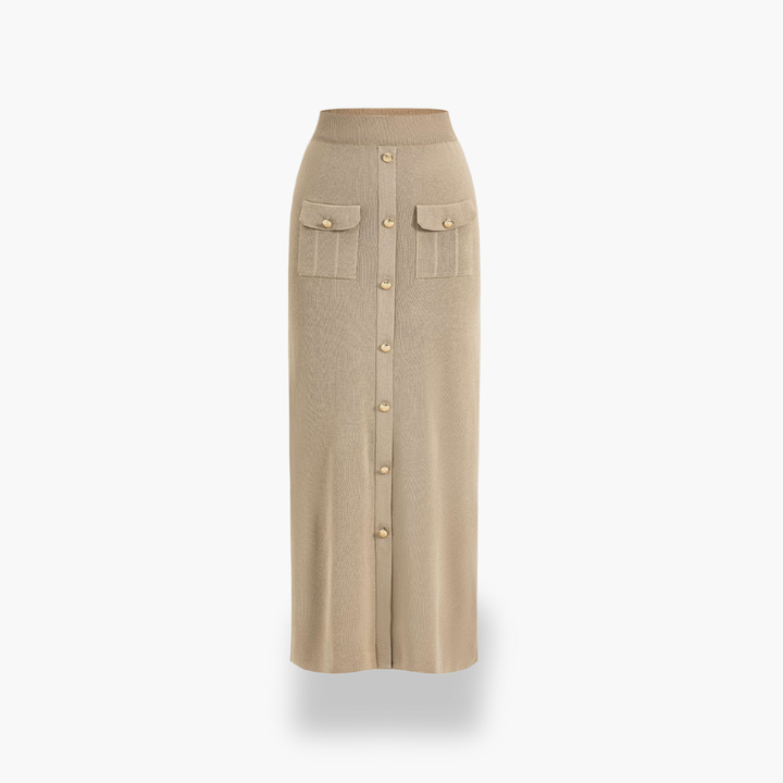 Women's Set Sweater with Long Skirt and Buttoned Shirt | Altivaro