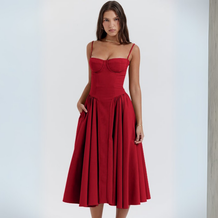 Vestito Midi Donna Bustier Spalline Sottili Festa | Altivaro