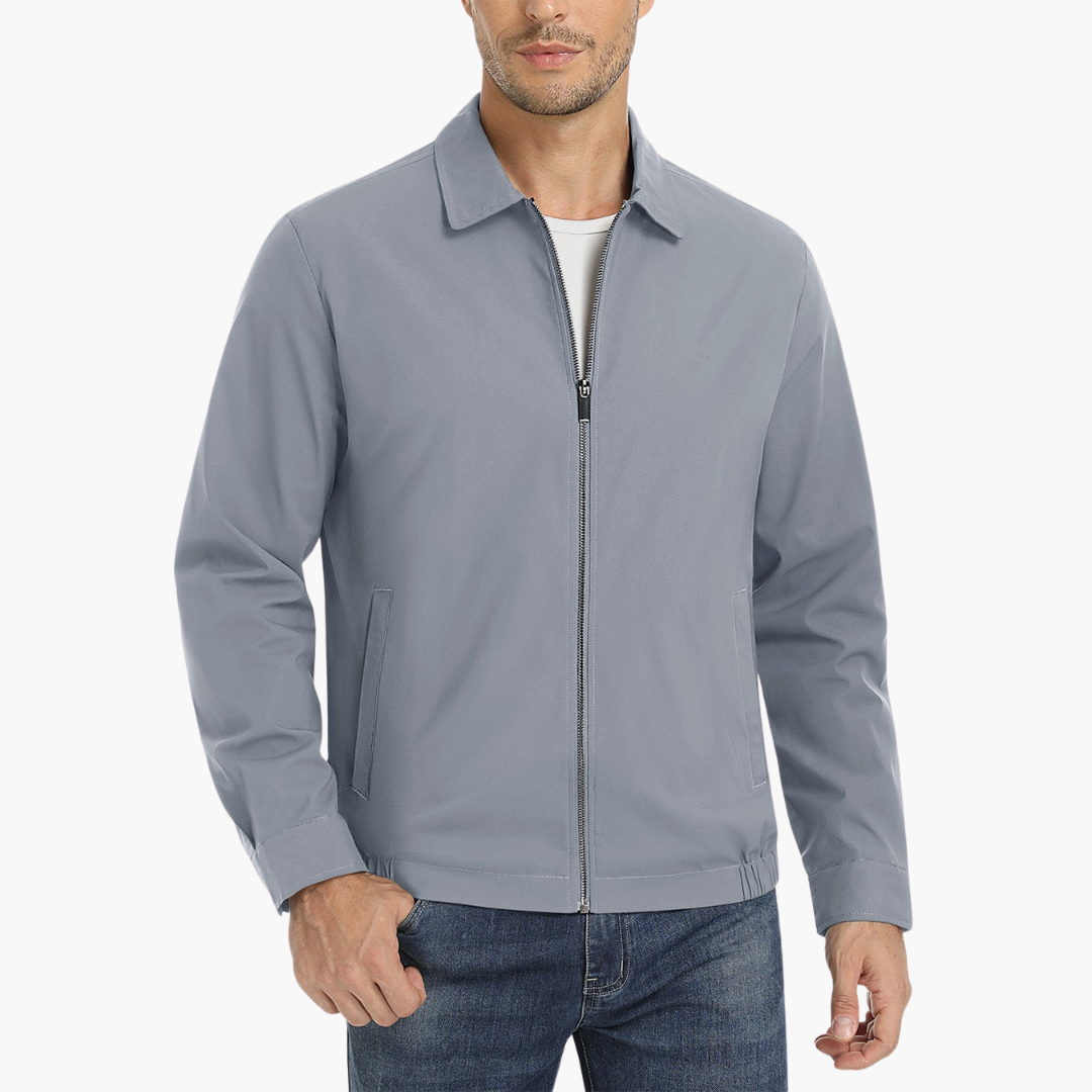 Lightweight Men's Jacket with Stand-up Collar and Zip | Altivaro