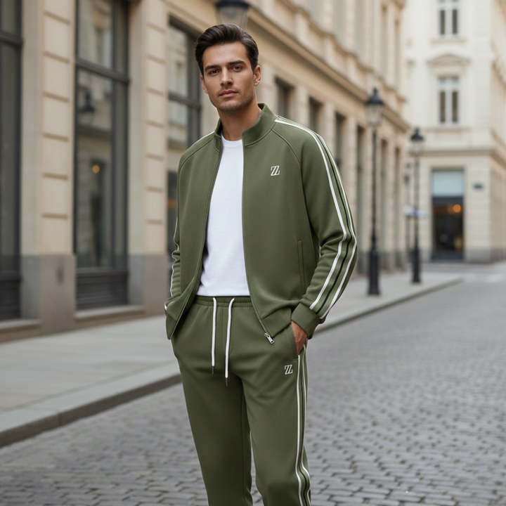 Herren-Sportanzug mit Streifen und Reißverschluss | Altivaro