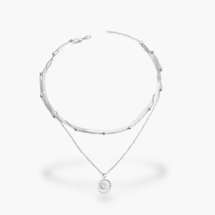 Collana Donna Argento 925 Due Fili Ciondolo Sole | Altivaro